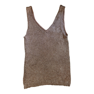 Bar III‎ gold crochet tank top | small |EUC.